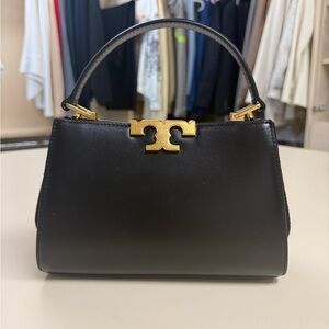 Black Handbag with Gold Accents